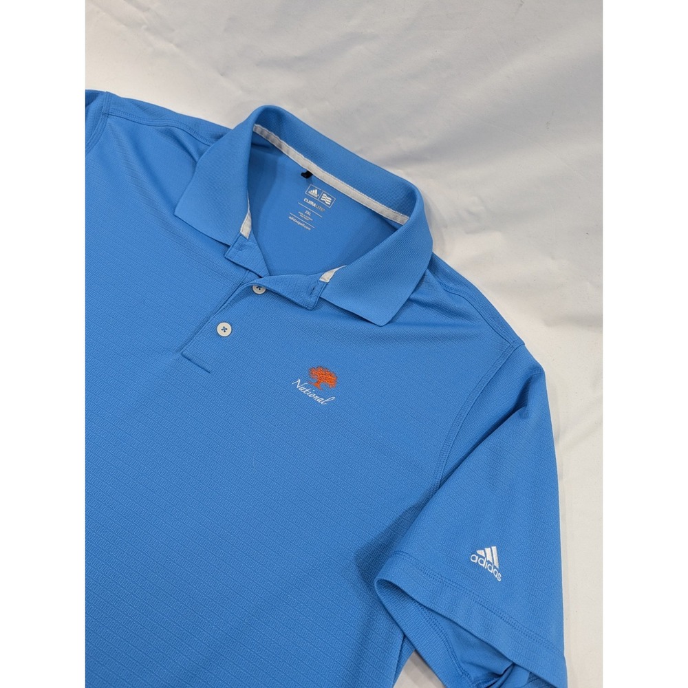 Adidas Golf Polo Shirt Mens XXL Blue‎ Climalite Oak Tree National Make A Wish